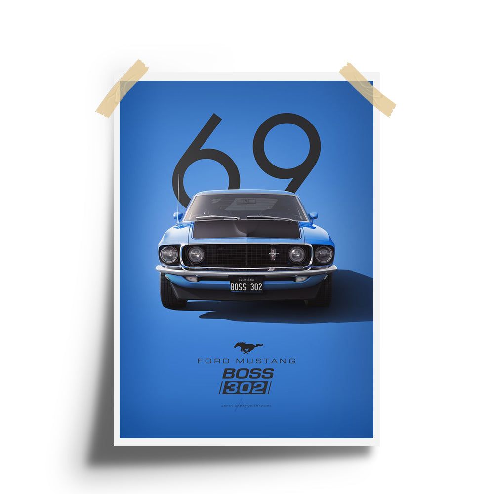 69 Car BOSS 302 Wall Poster whimsywrap