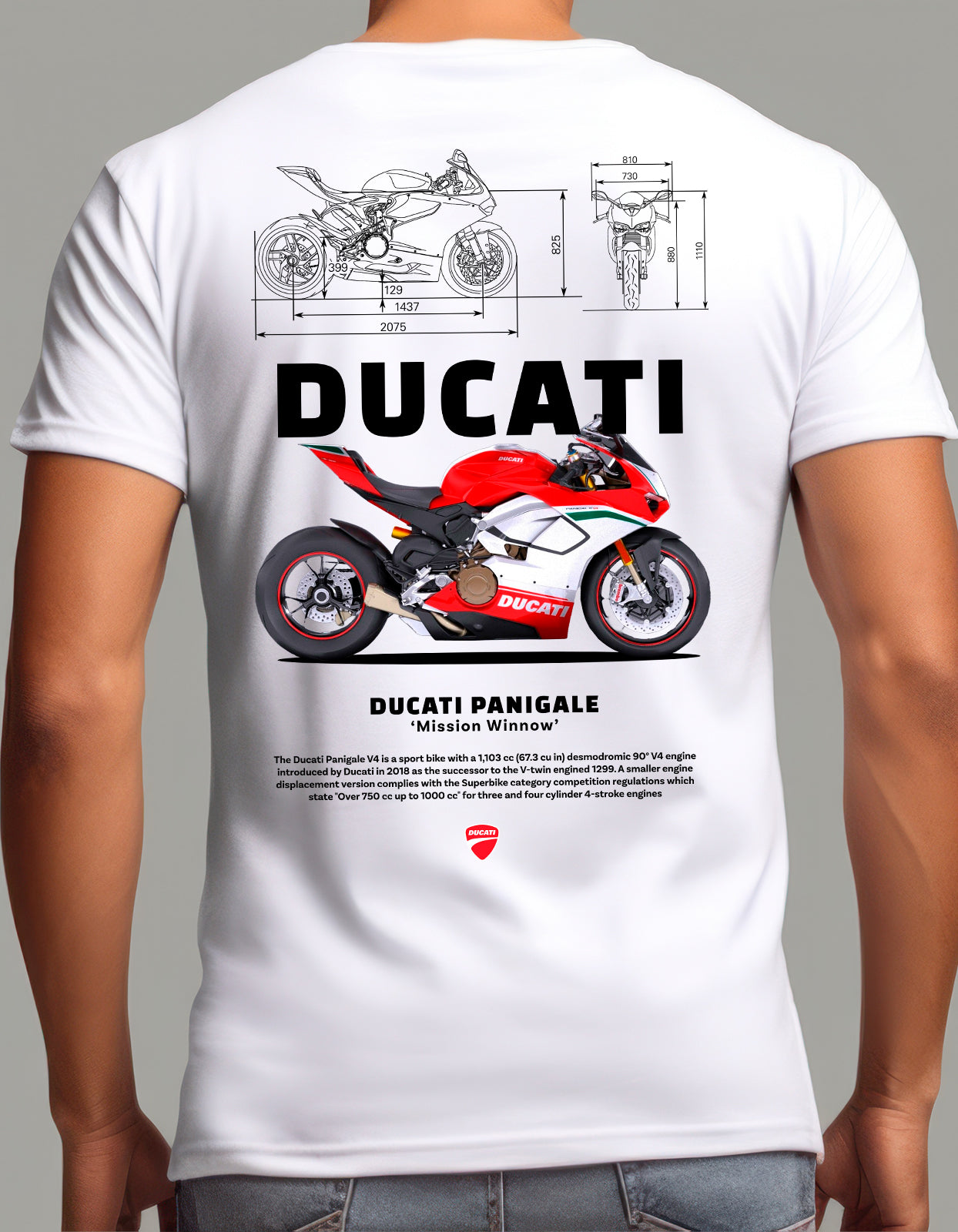 Ducati Panigale Car Collection Graphic Print T-Shirt by WhimsyWrap whimsywrap