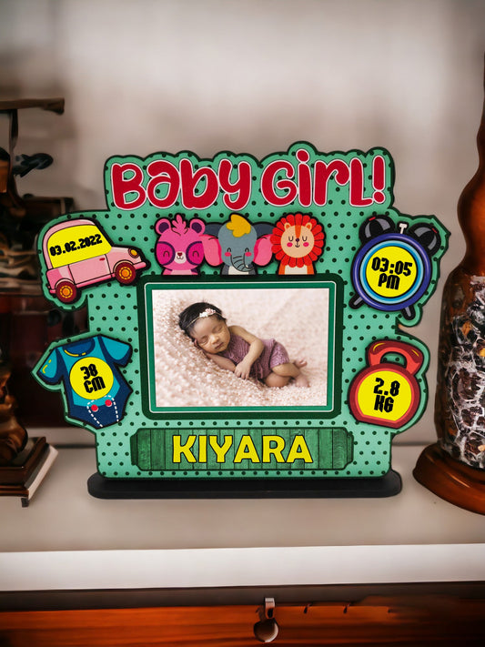 It's A Girl! Green New Born Baby Stand whimsywrap