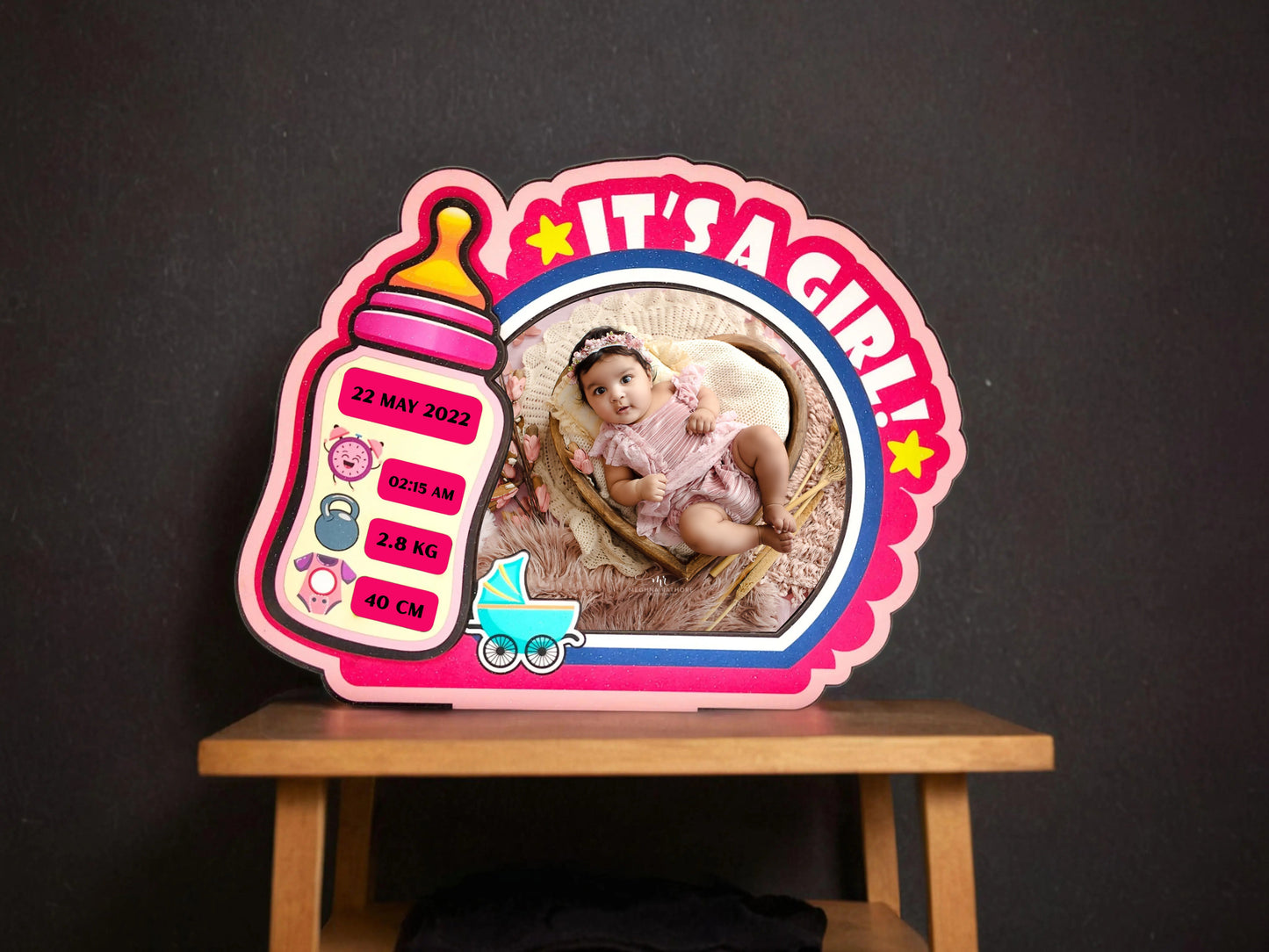 It's A Girl! New Born Baby Stand whimsywrap