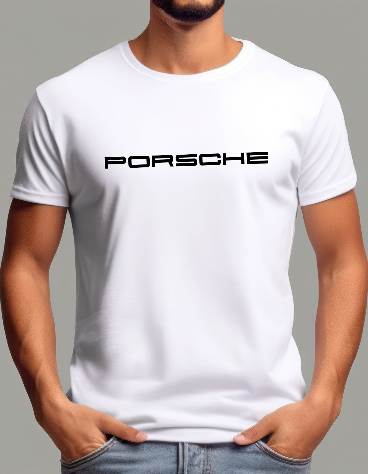 White Porche 911 GT3 RS Car Collection Graphic Print T-Shirt by WhimsyWrap whimsywrap