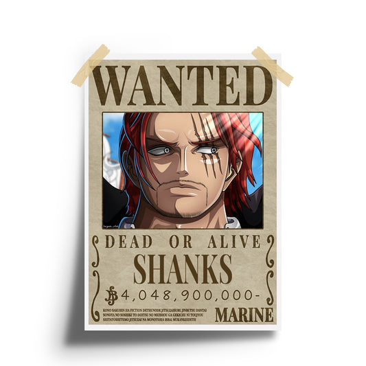 Wanted SHANKS Anime Wall Poster